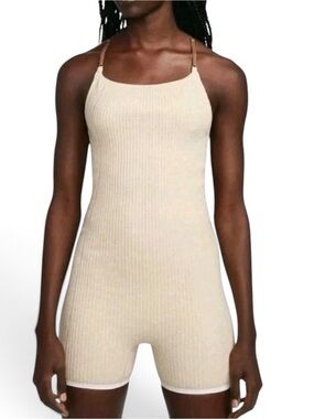 Nike x Jacquemus Le Body Short Ribbed Bodysuit Pearl White Medium NWT